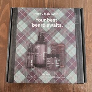 Every Man Jack Sea Salt Beard Kit - 4 Piece Set - OPEN BOX - New Never Used